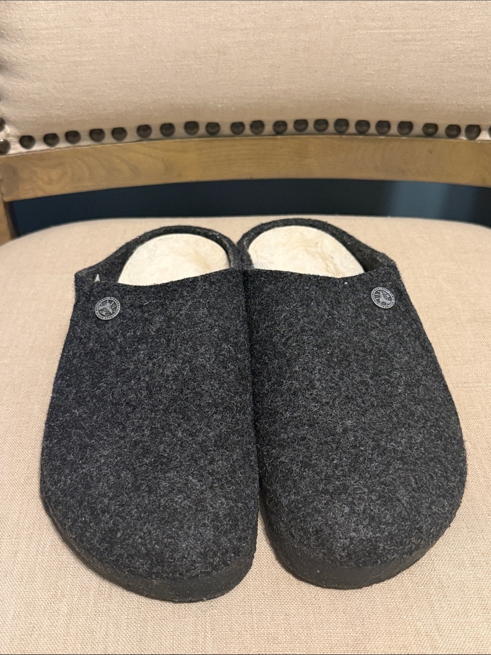 Birkenstock Wool Blended Slip-On Clogs Size 38 (EU)
